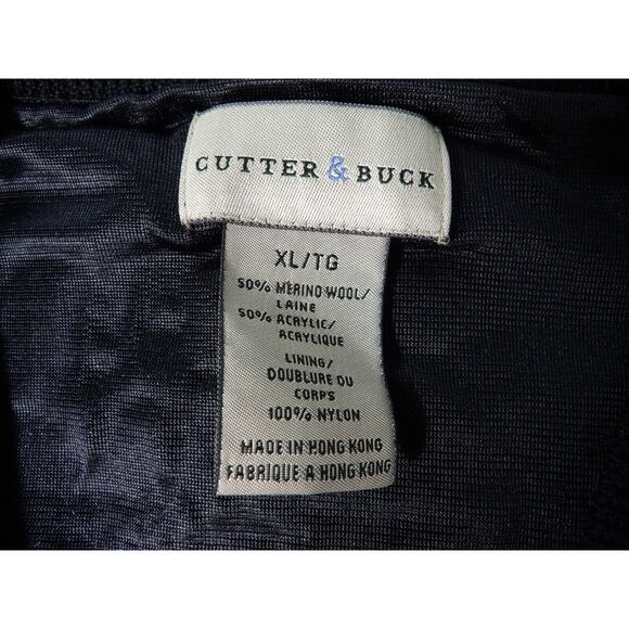 Vtg Cutter & Buck Sweater Vest Black XL Merino Wool Pullover V Neck Lined Golf - Picture 3 of 9